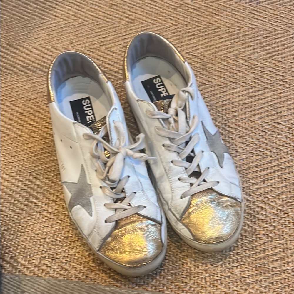 Golden Goose White and Gold Women's Sneakers. Size 41